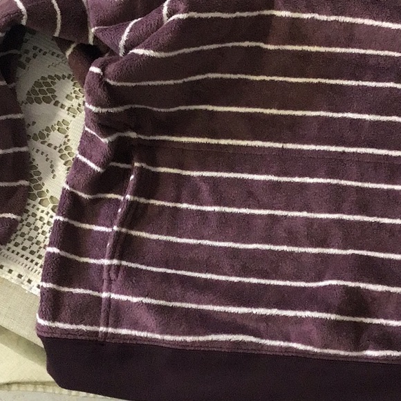 Toad & Co soft purple and white stripe pullover with front pocket, oversized - Picture 11 of 15